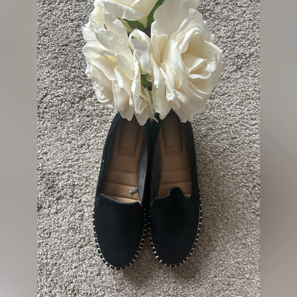 Joie Cara canvas, black Espadrille Flats, size 10, NWOT